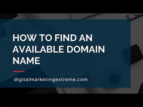 How to find an available domain name - YouTube