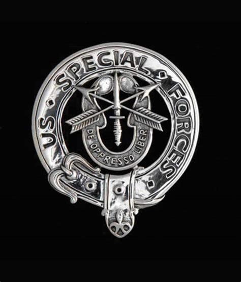 Us Army Special Forces Bagpiper Belted Crest Badge 925 Sterling