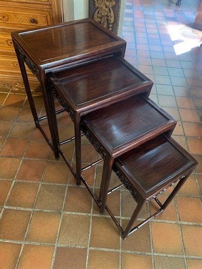 An Early 20th Century Nest Of Four Chinese Rosewood Tables Circa 1920