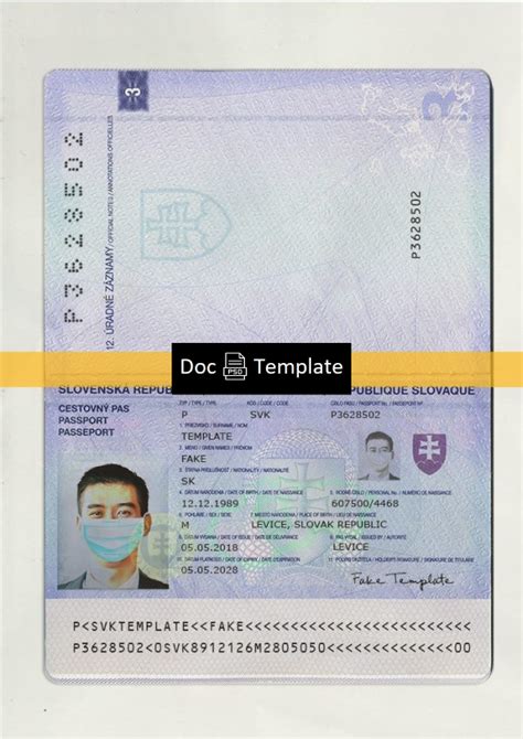 Slovakia Passport Template Psd Psd Templates