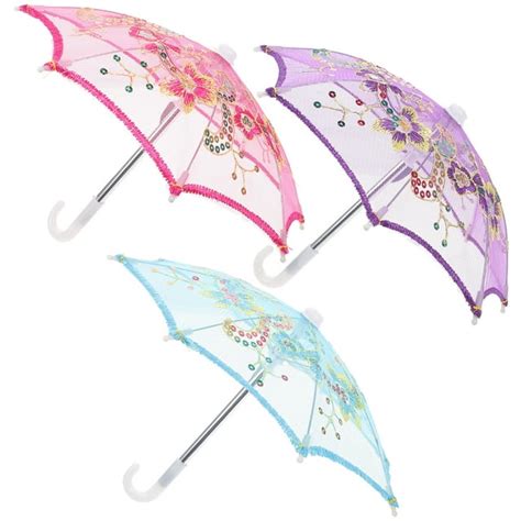 3pcs Mini Lace Umbrella Kids Play Umbrella Toy Decoration Prop