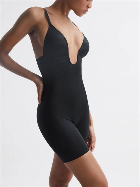 Spanx Shapewear Firming Plunge Low Back Mid Thigh Bodysuit Reiss