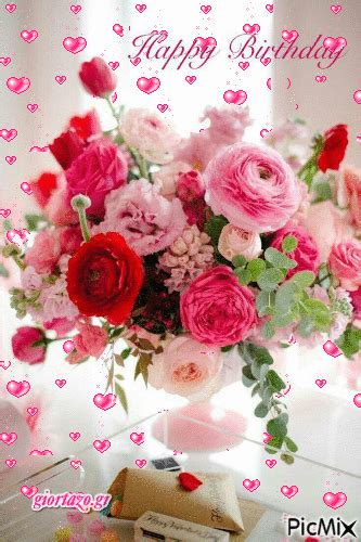Happy Birthday Floral Heart  Pictures Photos And