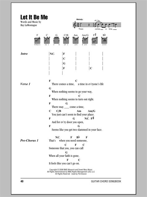 Let It Be Me Sheet Music Ray Lamontagne Guitar Chordslyrics