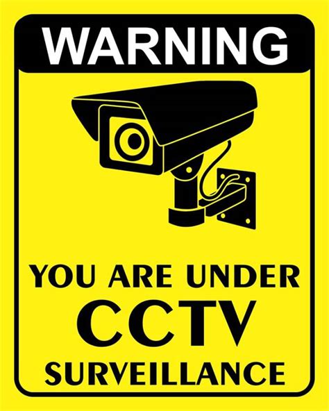 Anweshas Set Of 3 Warning You Are Under Cctv Surveillance Sricker