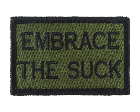 embrace the suck tactical velcro fully embroidered morale tags patch morale tags