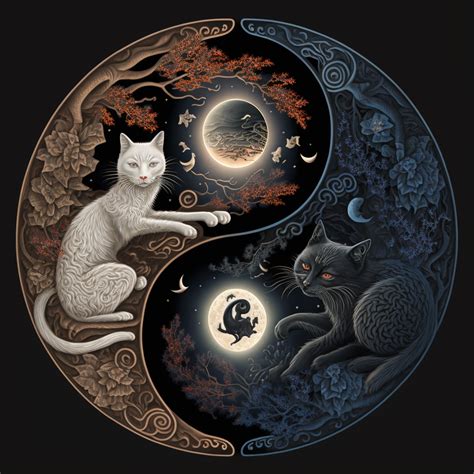 Mythical Cats Yin Yang By Nikottroou On Deviantart