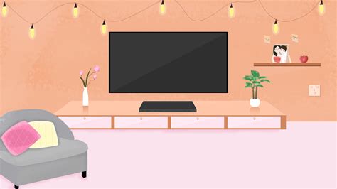 Living Room Cartoon Background Modern Home