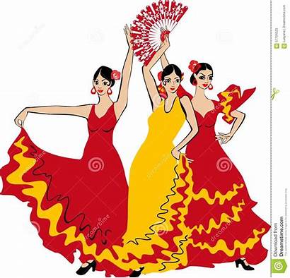Flamenco Spanish Clipart Dancer Dancers Clip Flag