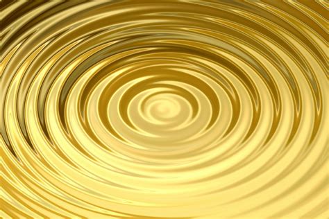 Glowing Gold Water Ring With Liquid Ripple Abstract Background Texture