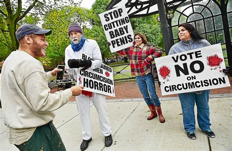 Anti Circumcision Supporters Stage Demonstration In Downtown New Haven