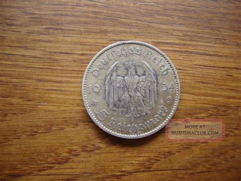 Germany 1934 A Ww2 5 Mark Silver German Garrisonkirche 3rd Reich Coin 164