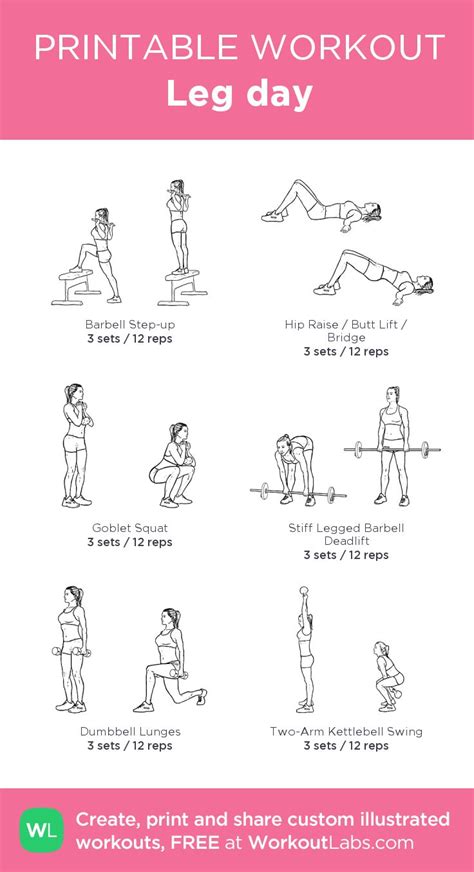 Leg Day Gym Workout Plan For Women Leg And Glute Workout Workout