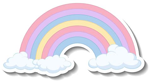 arco iris pastel aislado con nubes pegatina de dibujos animados 3234340 vector en vecteezy