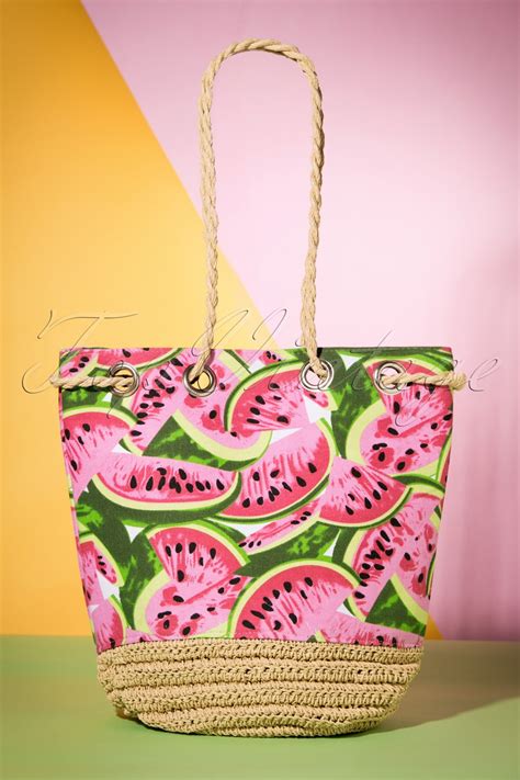 50s Tropical Watermelon Beach Bag