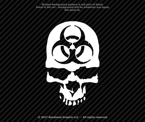 Biohazard Skull Vinyl Decal Window Sticker 25 Colors Etsy