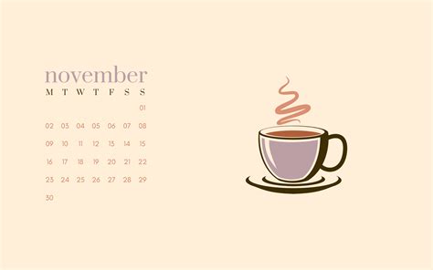 November Calendar Aesthetic Wallpaper Desktop Girly