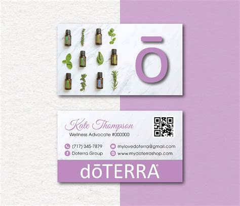 Personalized Doterra Business Card Essential Oils Cards Custom Qr Code