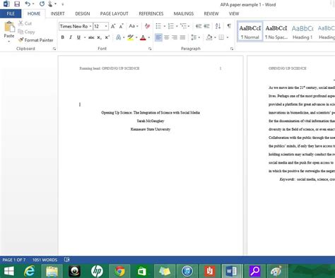 Formatting Apa Style In Microsoft Word 2013 Apa Essay Apa Essay