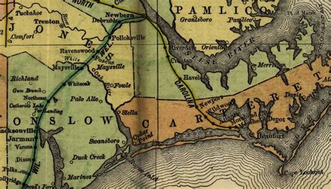 North Carolina 1900 Railroad Map Hc Brown Reprint State