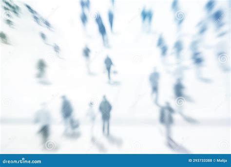 Blur Abstract People In Motion Background Unrecognizable Silhouettes