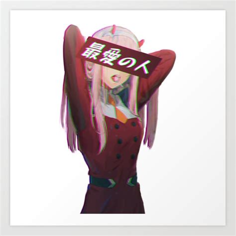 Zero Two Darling In The Franxx Sad Japanese Anime Aesthetic Art Print By Poserboy Society6