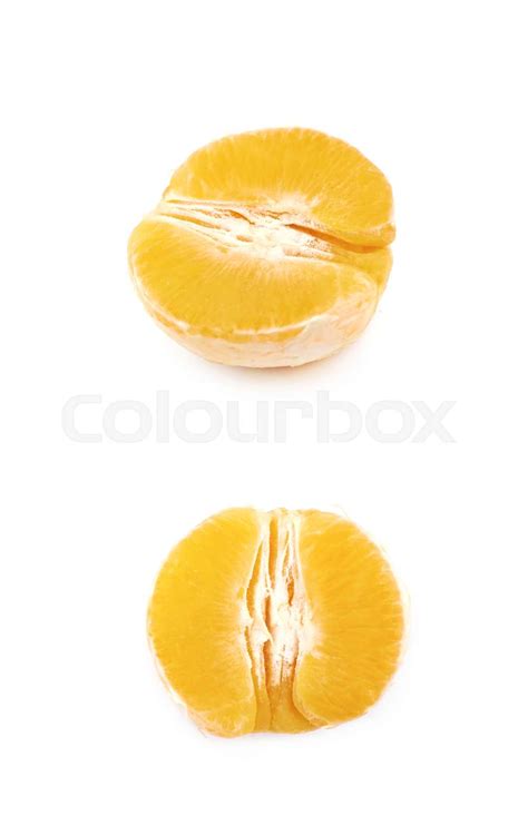 Peeled Orange Isolated Stock Image Colourbox