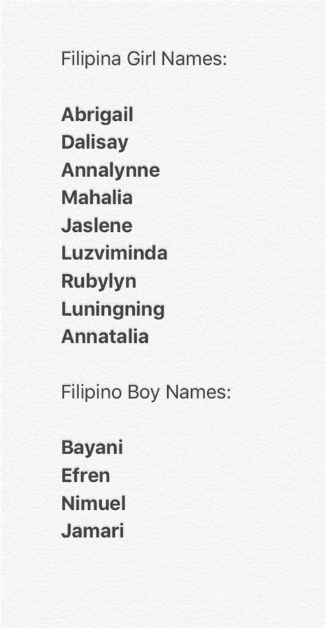 Filipino Filipina Names Filipino Words Last Names For Characters Japanese Names And Meanings