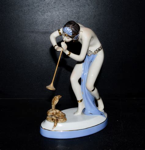 Porcelain Figurine Dancer With Snake Luxor Royal Dux Bohemia