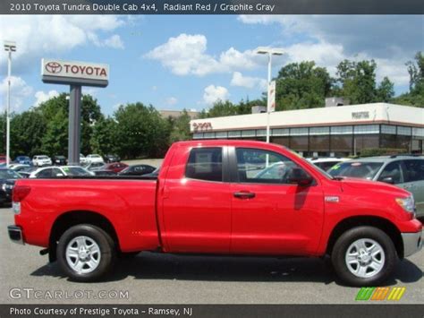 Radiant Red 2010 Toyota Tundra Double Cab 4x4 Graphite Gray