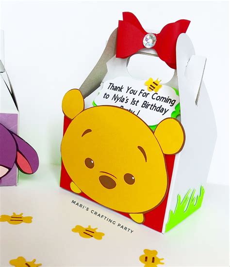 Custom Winnie The Pooh Themed Party Boxes 10 Pcs Silva Creations Llc
