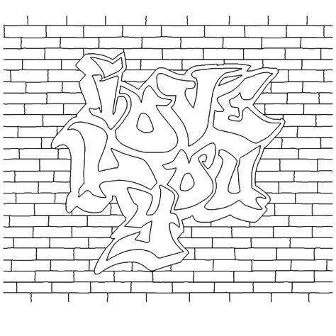 Een graffiti kleurplaat printen → Leuk voor kids