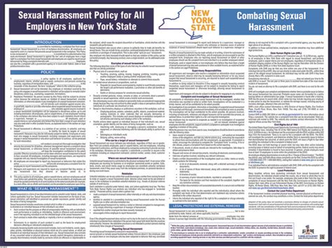 2022 New York Sexual Harassment Workplace Poster