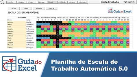 Planilha De Escala De Trabalho Em Excel Luz Planilhas Inono Icu My