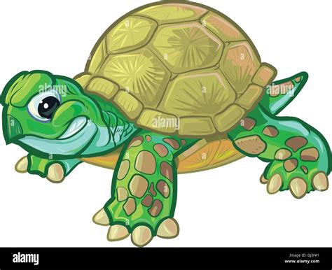 Vector Cartoon Clip Art Illustration Of A Cute But Tough Baby Turtle Or