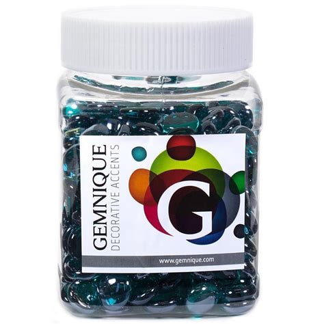 Glass Gems Teal Luster Jar Iridized 48 Oz 17 19mm Glass Gems