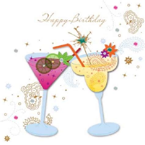 Handmade Cocktails Happy Birthday Greeting Card By Talking Pictures Cards