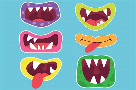 Cute Monster Mouths Clipart Illustrations On Creative Market