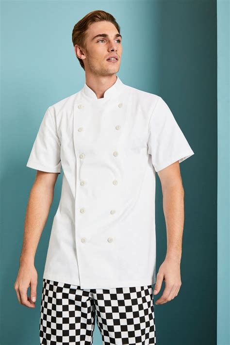 Unisex White Short Sleeve Chefs Jacket Hospitality Simon Jersey