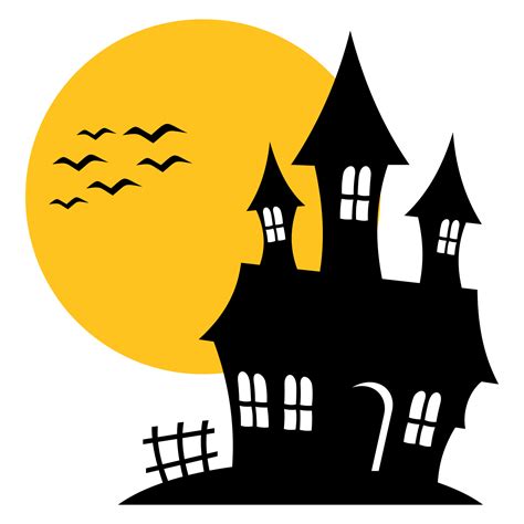 Download Vector for free use: Haunted house silhouette