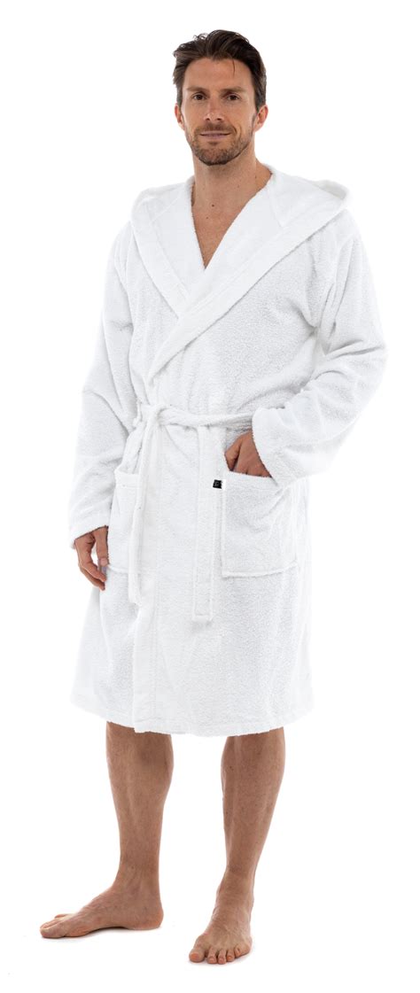 Mens Pure 100 Cotton Luxury Hooded Terry Towelling Bath Robes Dressing