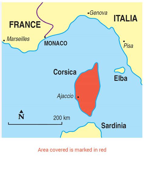 Corsica On Map Of Europe Map