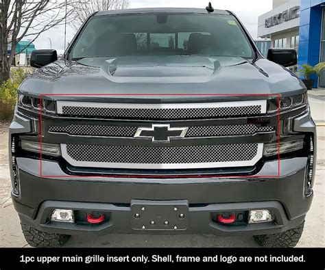Fits 2019 2020 Chevy Silverado 1500 Upper Stainless Chrome Mesh Grille