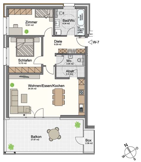 Wir erklären ihnen gerne die details! 3-Zimmer-Wohnung (W7) im Obergeschoss, Muntlix - Amann ...
