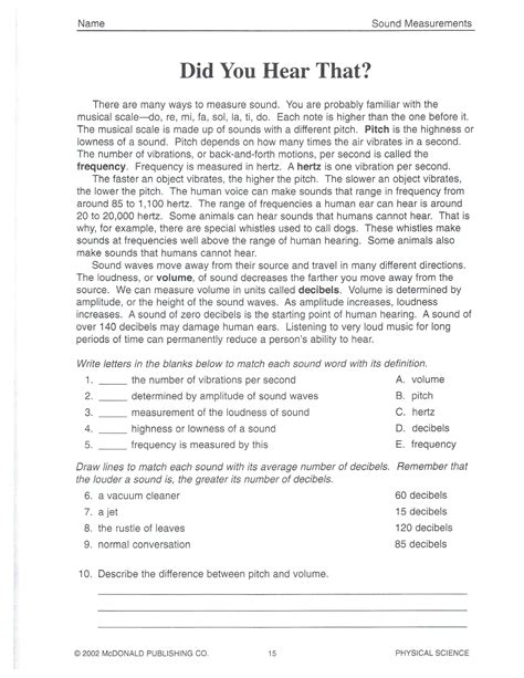 8th Grade Science Worksheet Answers