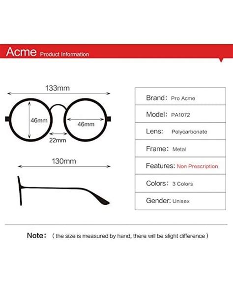 pro acme non prescription clear lens glasses retro small round metal frame eyewear frames