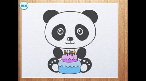 Watercolor birthday cards birthday card drawing watercolor cards watercolour bday cards happy birthday cards birthday cake bd art hand drawn cards. how to draw Panda with birthday cake - YouTube