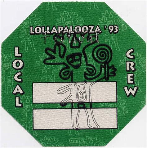 Lollapalooza 1993 Crew Backstage Pass
