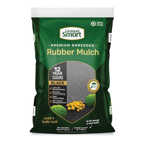 Groundsmart Premium Shredded Rubber Mulch 08 Cu Ft Black Rubber Mulch