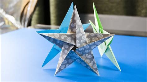how to make a paper star christmas ornaments 5 pointed origami star youtube